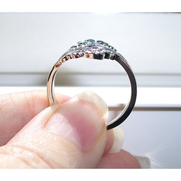 925 STERLING SILVER Unique Swirls Statement Ring - Picture 6 of 16